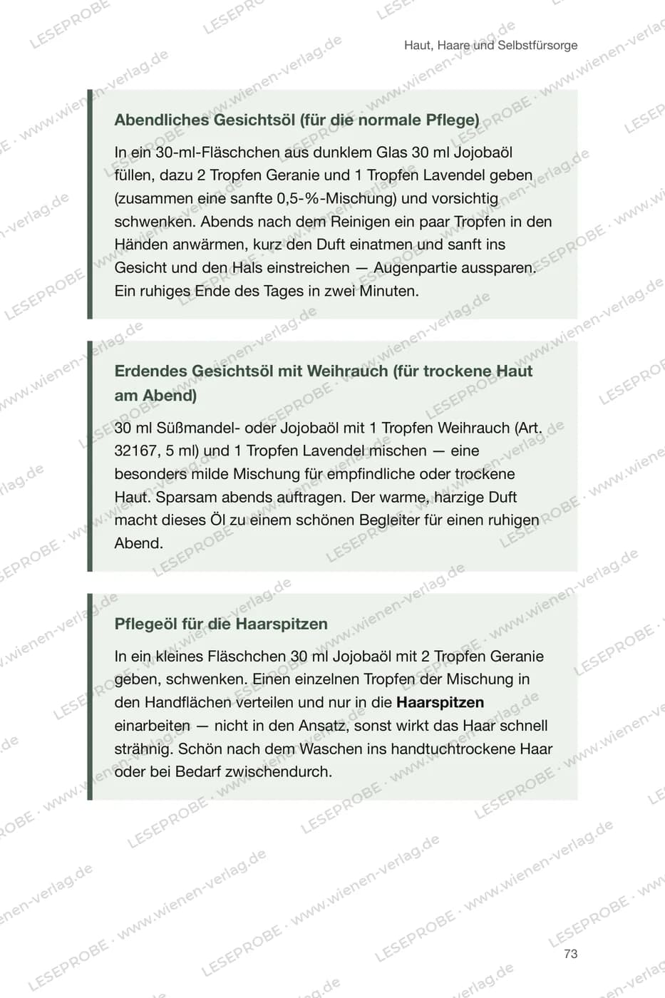 Seite 1 der Leseprobe: Pflegeöle mit Tropfenzahl