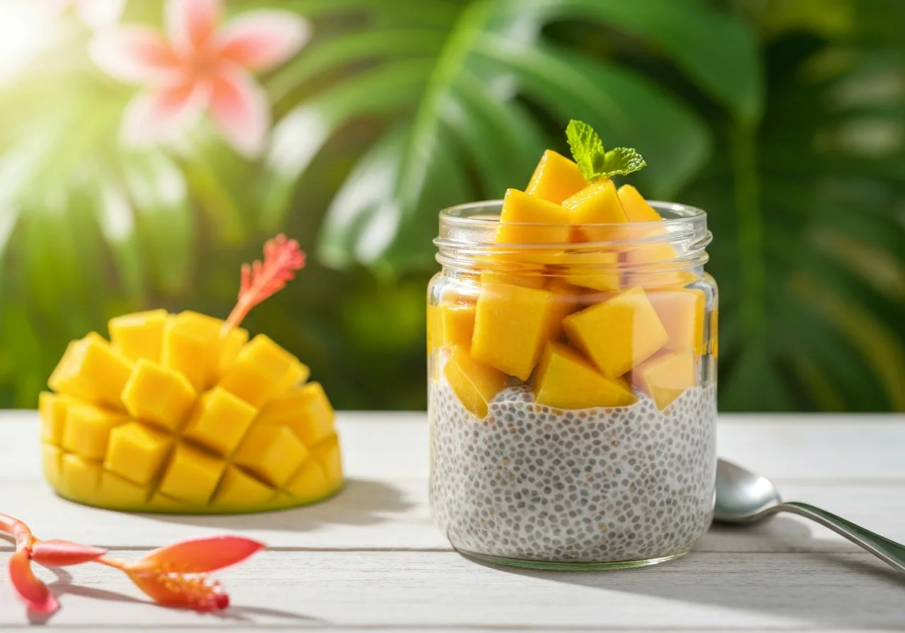 Chia-Mango Bowl mit Orange+ – Rezept mit ätherischen Ölen von Young Living