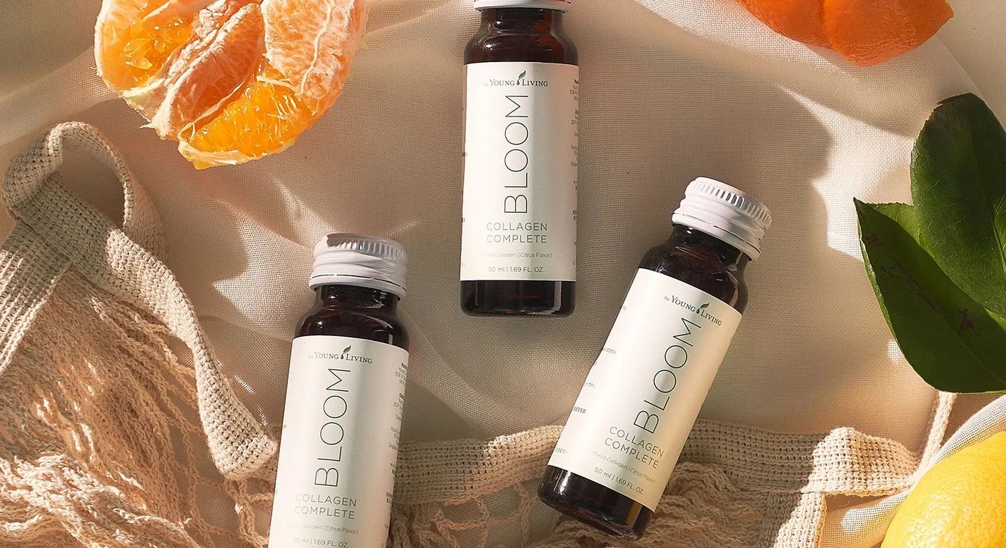 Young Living Bloom Collagen Fläschchen mit Zitrusfrüchten